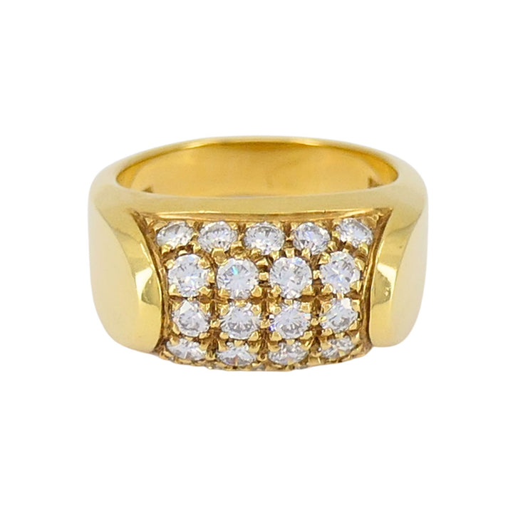 Vintage Bvlgari 18k Gold Diamond Tronchetto Ring