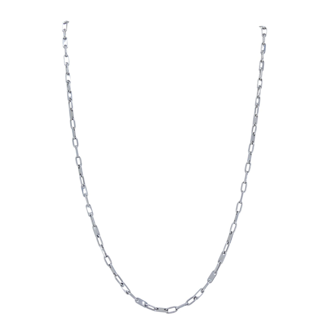 KRIA 18k White Gold Biker Chain Necklace