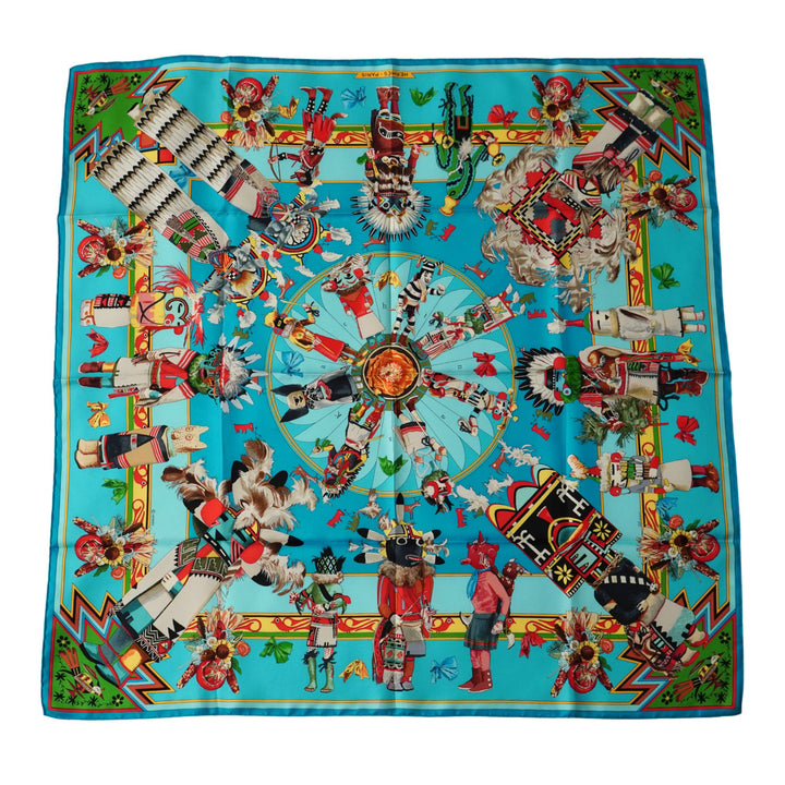 Hermès Paris 'Kachinas' Silk Scarf by Kermit Oliver