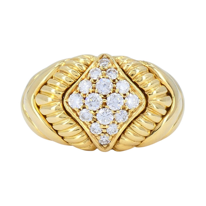 Vintage Boucheron 18k Gold Diamond Dome Ring