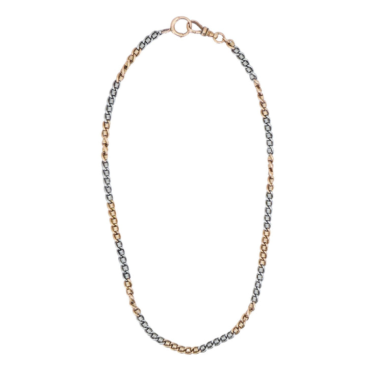 Vintage 14k Rose Gold Platinum Watch Chain Necklace