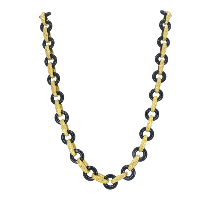Vintage Tiffany & Co. 18k Gold Onyx Necklace