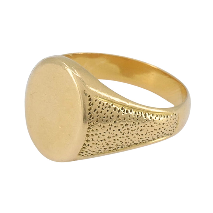 Vintage 18k Gold Un-engraved Signet Ring