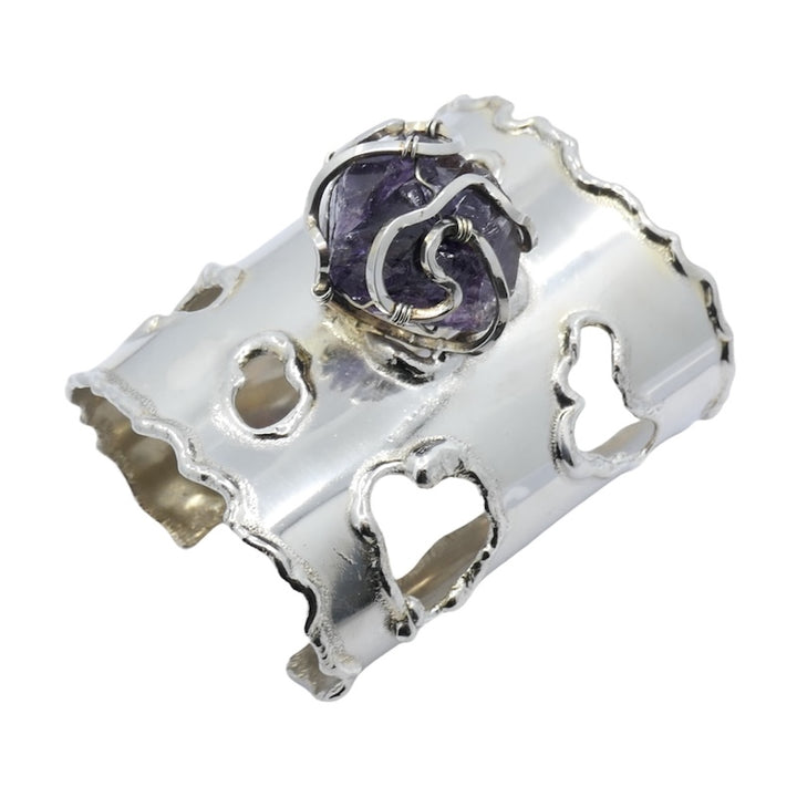 Arthur King Silver Amethyst Cuff Bracelet