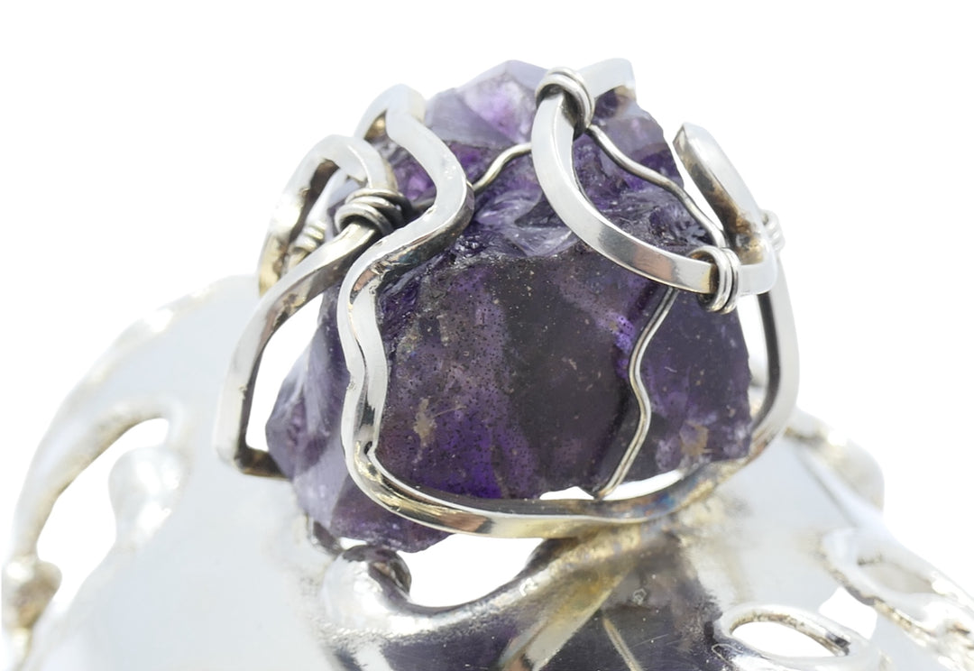 Arthur King Silver Amethyst Cuff Bracelet