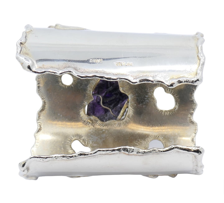 Arthur King Silver Amethyst Cuff Bracelet