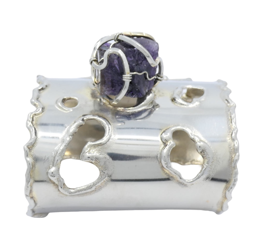 Arthur King Silver Amethyst Cuff Bracelet