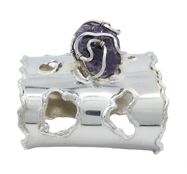 Arthur King Silver Amethyst Cuff Bracelet