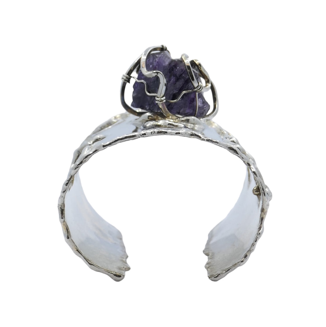 Arthur King Silver Amethyst Cuff Bracelet