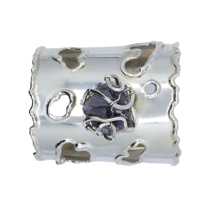 Arthur King Silver Amethyst Cuff Bracelet