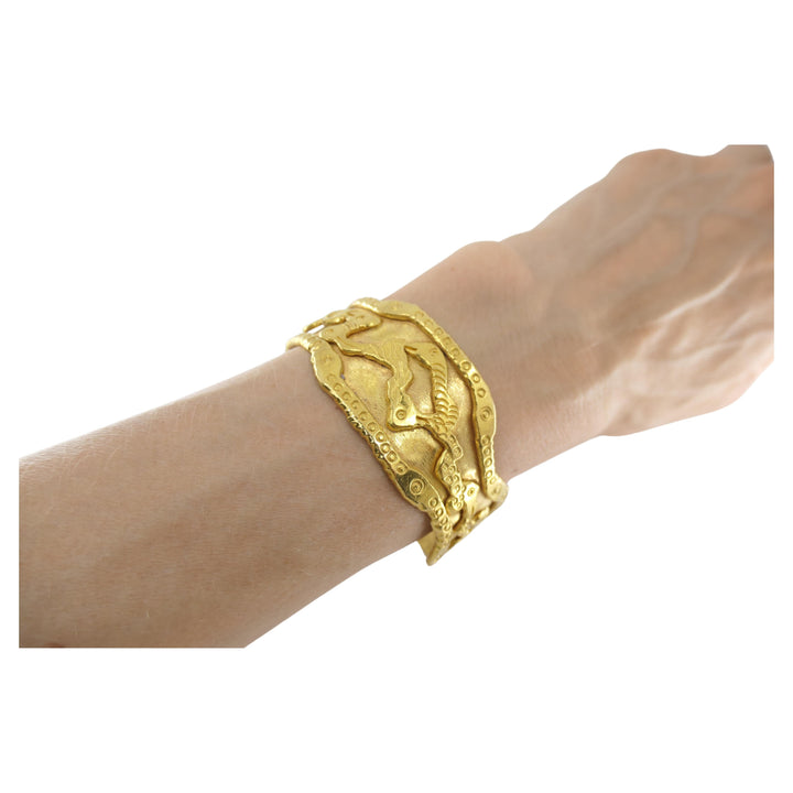 Jean Mahie Charming Monsters Cuff Bracelet 22k Gold