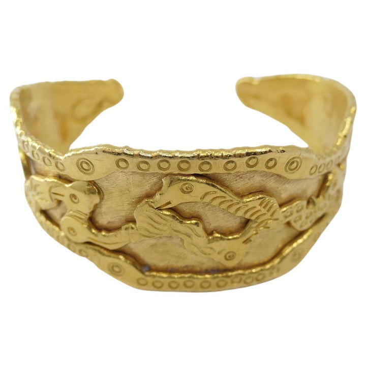 Jean Mahie Charming Monsters Cuff Bracelet 22k Gold