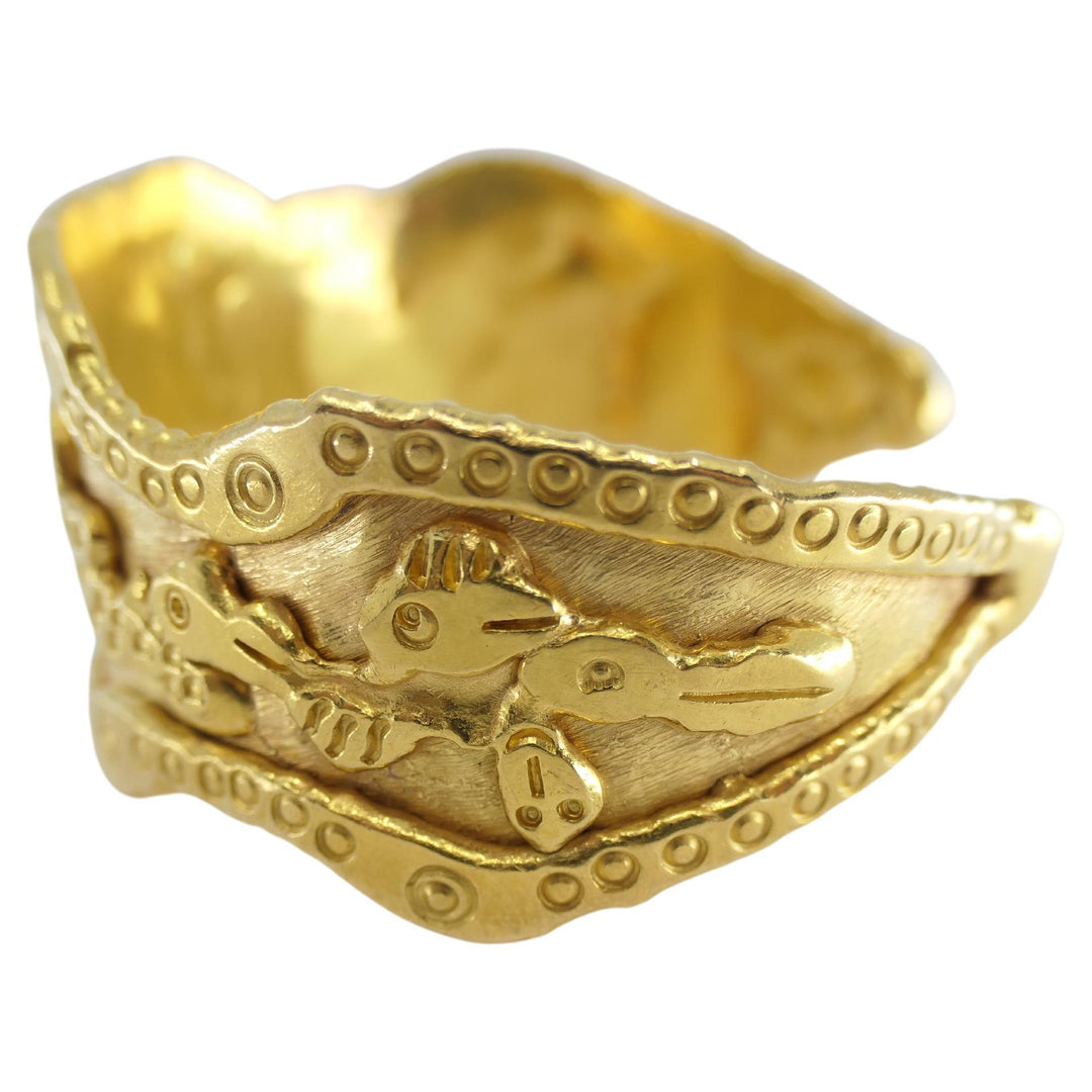 Jean Mahie Charming Monsters Cuff Bracelet 22k Gold