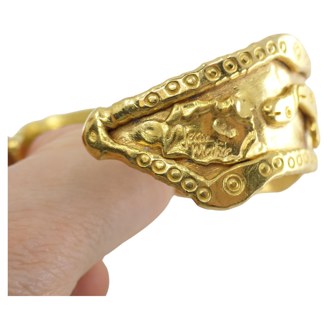 Jean Mahie Charming Monsters Cuff Bracelet 22k Gold