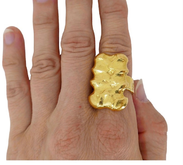 Jean Mahie 22k Gold Sculptural Ring