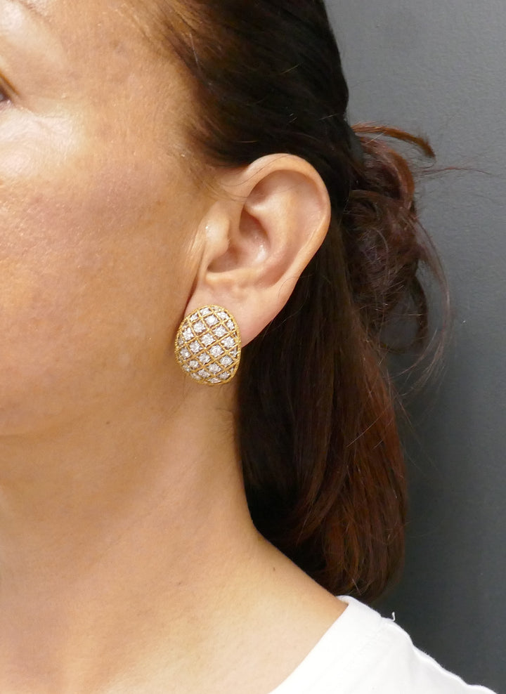 Mario Buccellati Diamond Earrings 18k Gold Vintage