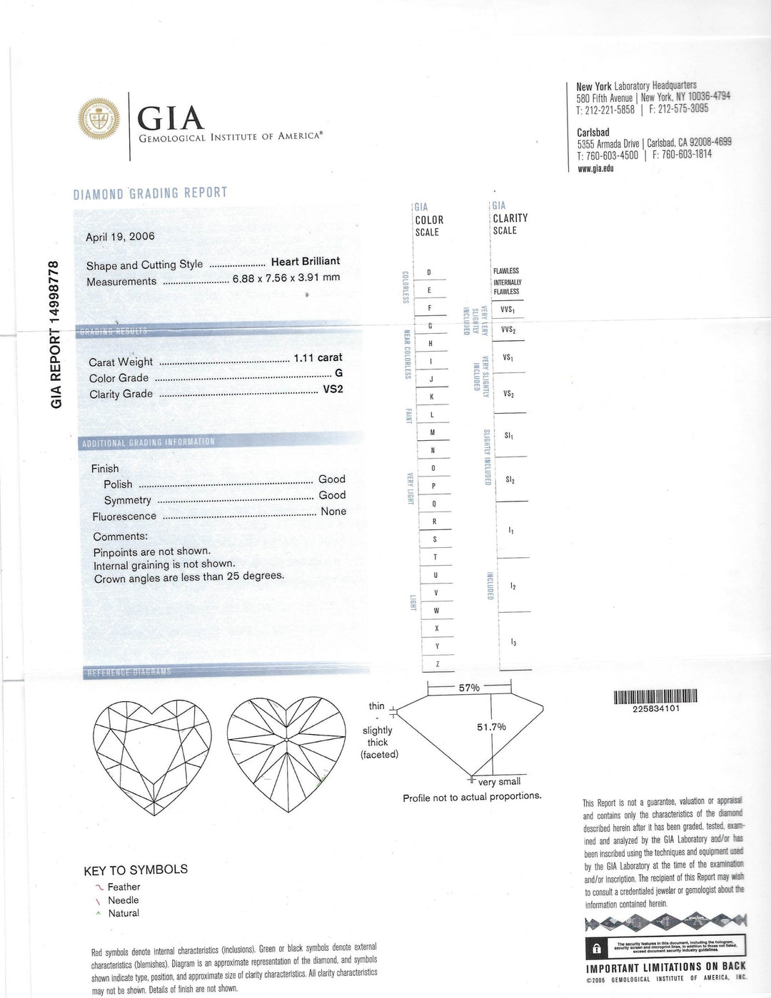 Moussaieff Heart Diamond Platinum Dangle Earrings GIA