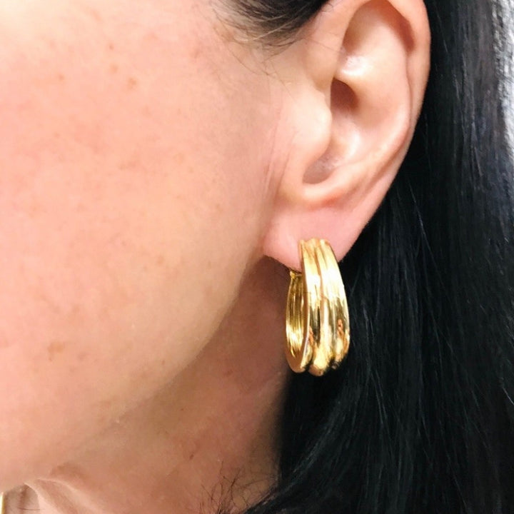 Hermes Gold Hoop Earrings 18k Gold Original Box
