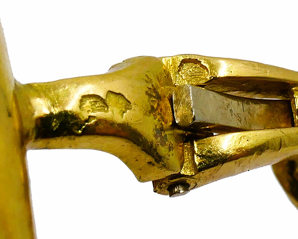 Vintage French 1950s Snake Earrings 18k Gold Platinum Blue Enamel Gemstones