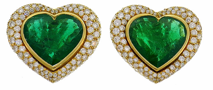 SeidenGang Heart Emerald Diamond Gold Earrings