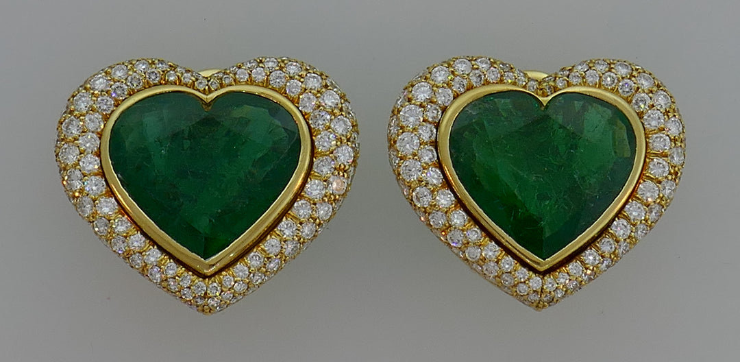 SeidenGang Heart Emerald Diamond Gold Earrings