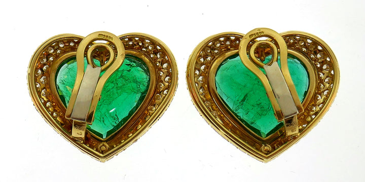 SeidenGang Heart Emerald Diamond Gold Earrings