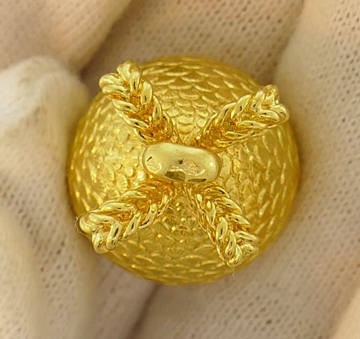 Yellow Gold Egg Charm Pendant, French 1980s