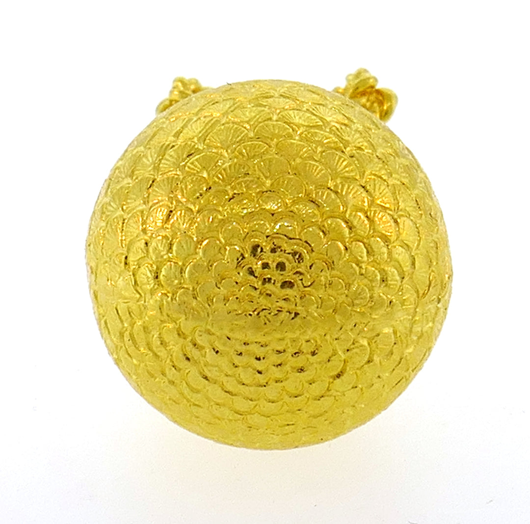 Yellow Gold Egg Charm Pendant, French 1980s