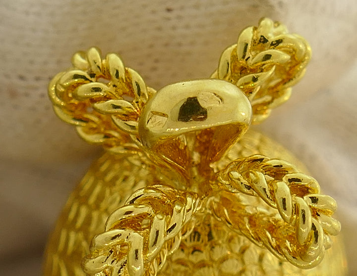 Yellow Gold Egg Charm Pendant, French 1980s