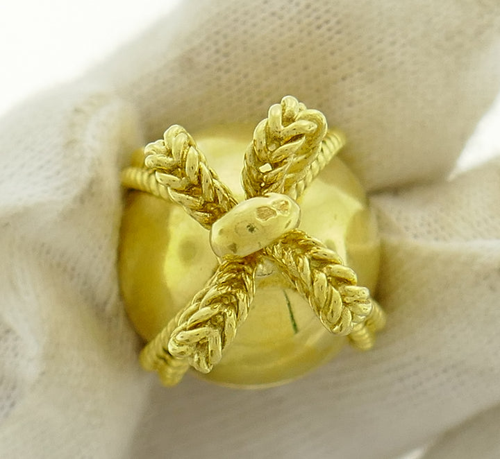 Yellow Gold Egg Charm Pendant, French 1980s