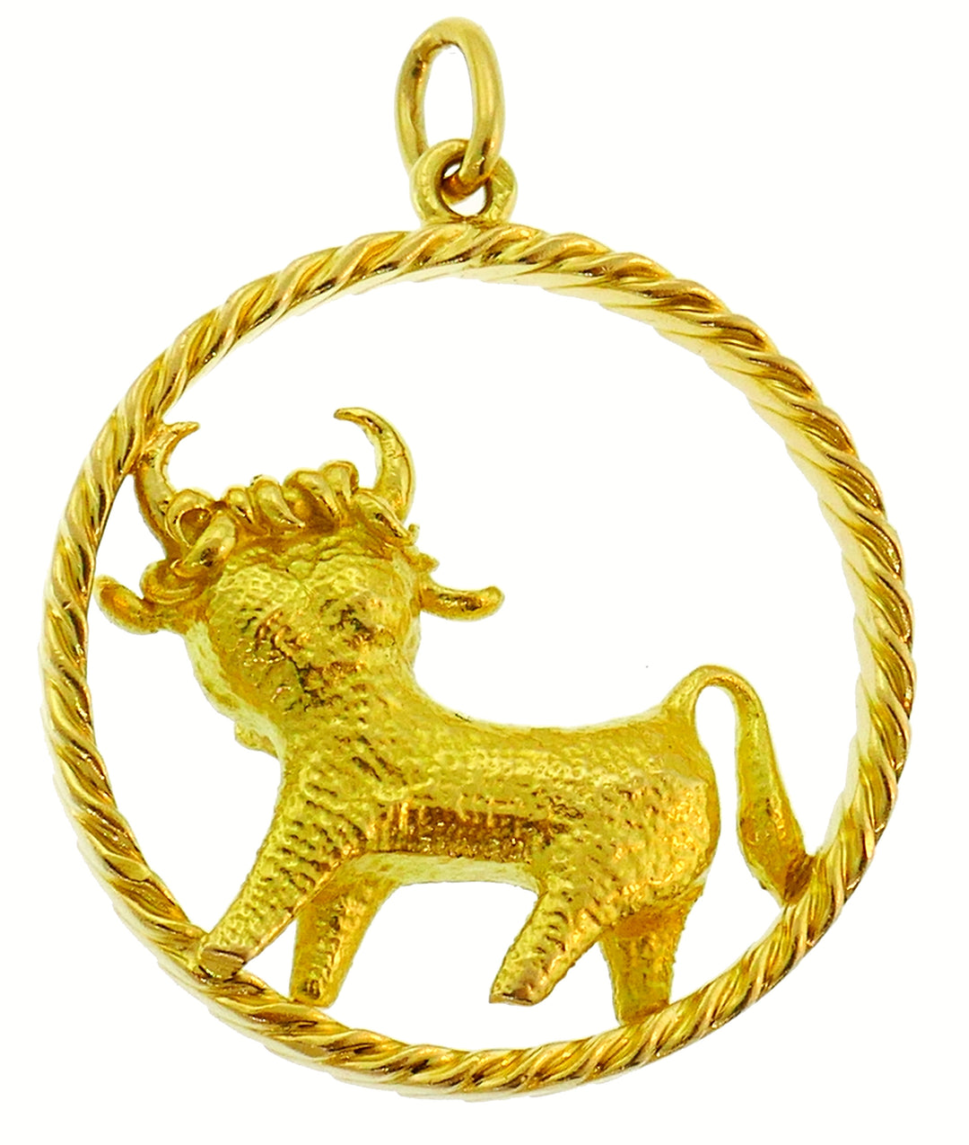 Yellow Gold Taurus Zodiac Pendant, 1980s