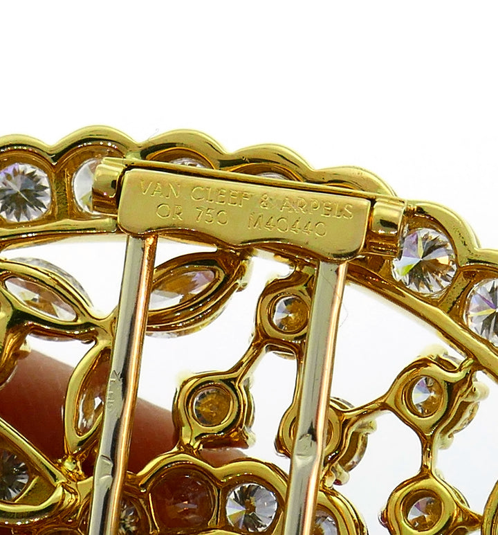 Van Cleef & Arpels Diamond Yellow Gold Pin Brooch Clip