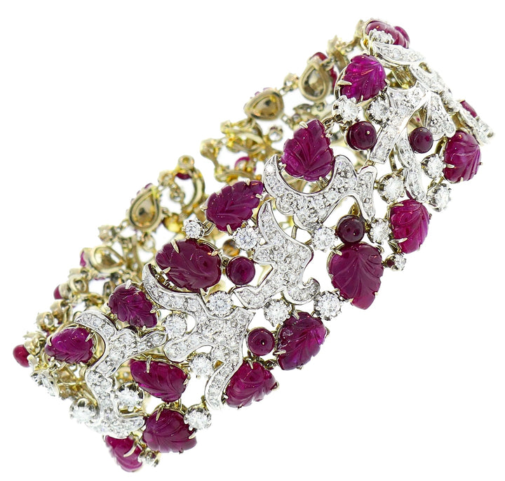 Seaman Schepps Diamond Ruby White Gold Bracelet