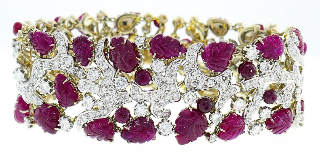 Seaman Schepps Diamond Ruby White Gold Bracelet