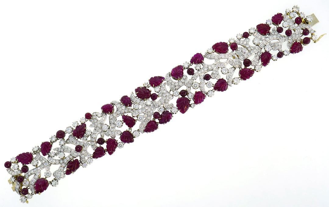 Seaman Schepps Diamond Ruby White Gold Bracelet