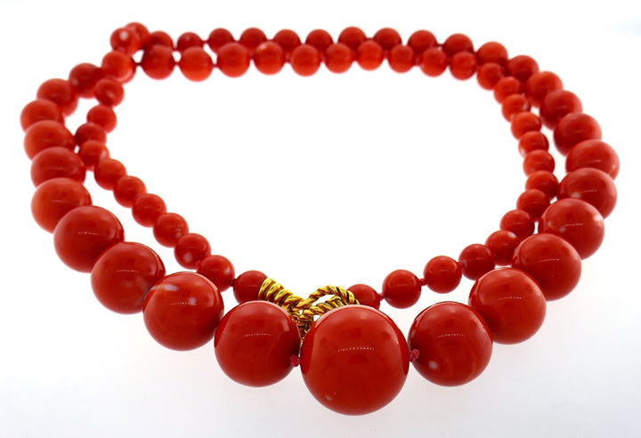 Tiffany & Co. Mediterranean Coral Gold Bead Necklace