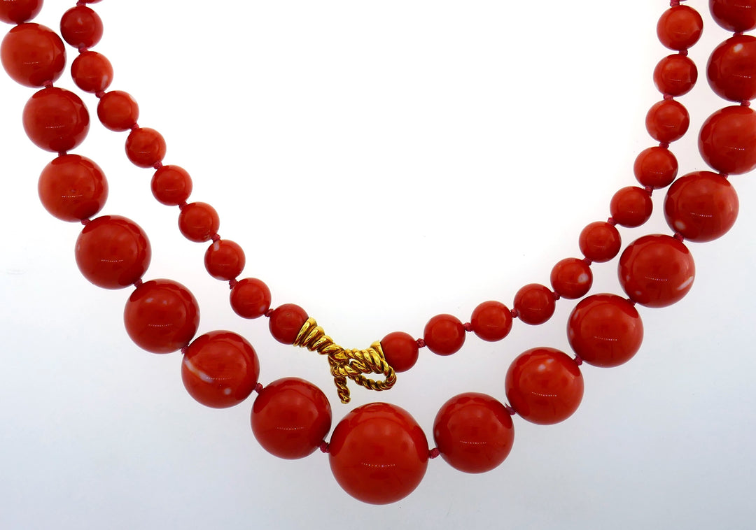 Tiffany & Co. Mediterranean Coral Gold Bead Necklace