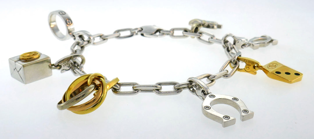 Cartier Diamond Gold Charm Bracelet