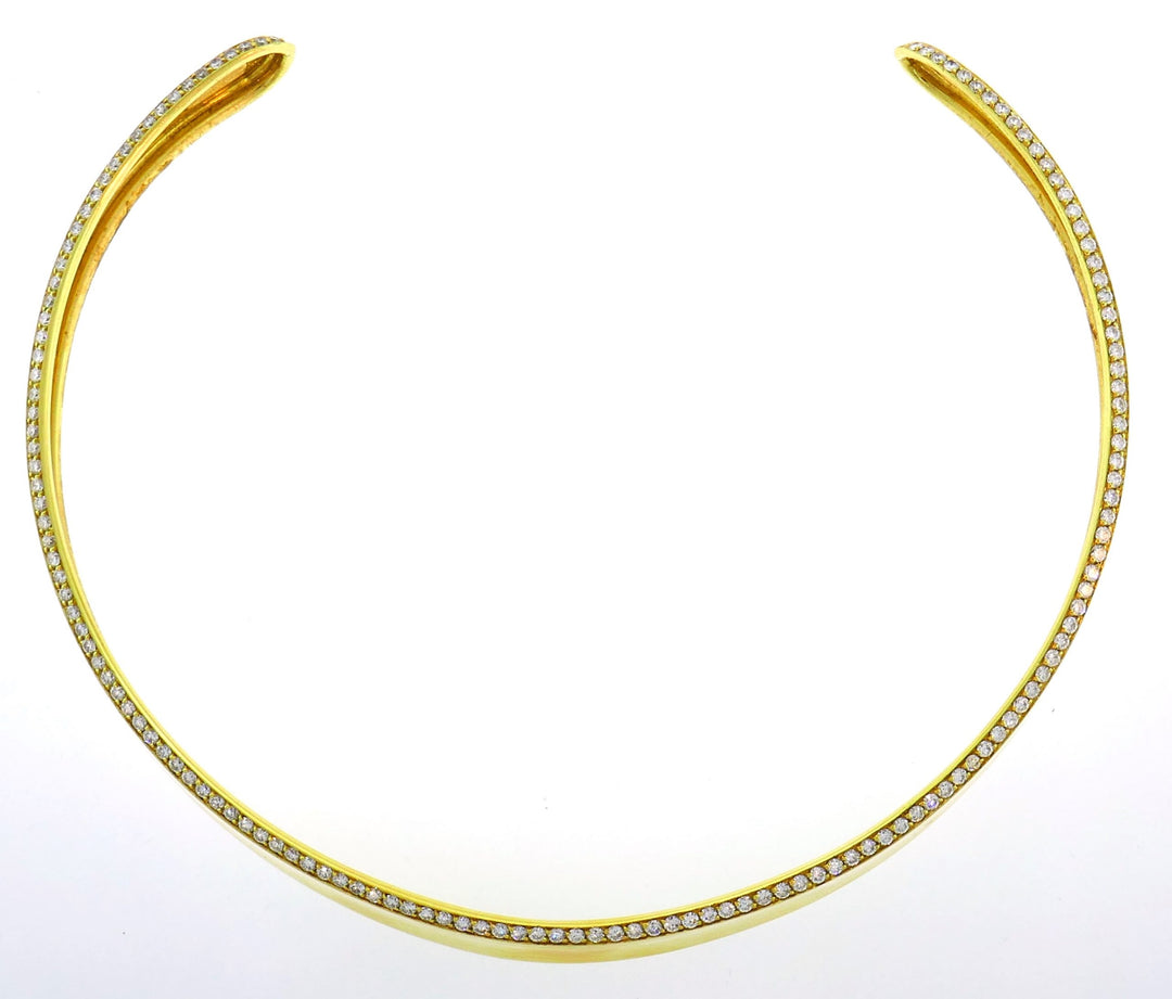 Robert Lee Morris Choker Necklace Diamond Yellow Gold