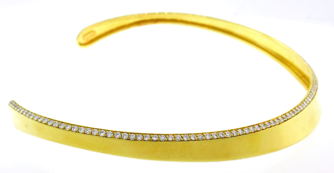 Robert Lee Morris Choker Necklace Diamond Yellow Gold