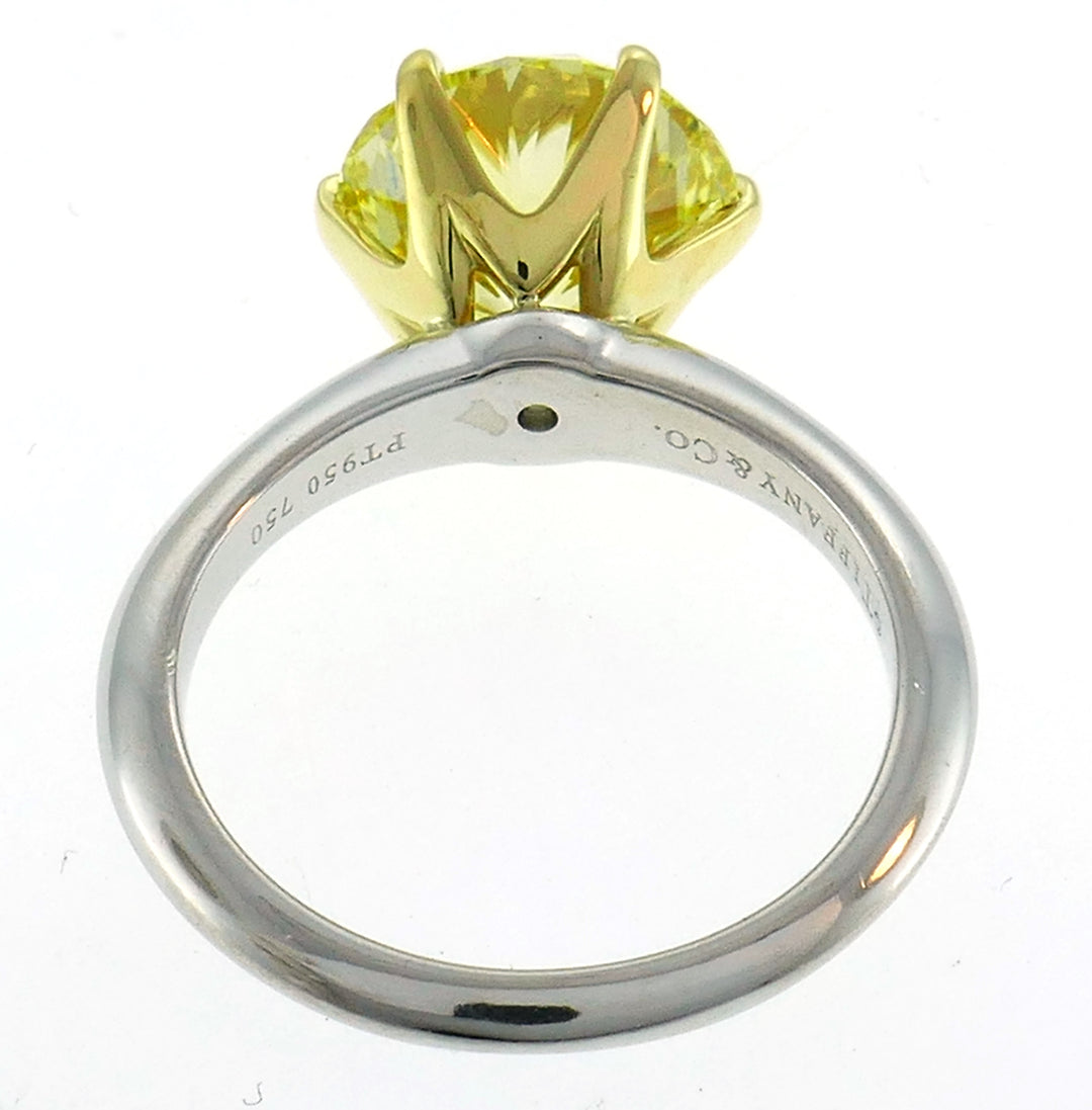 Tiffany & Co. Fancy Intense Yellow Diamond Platinum Ring