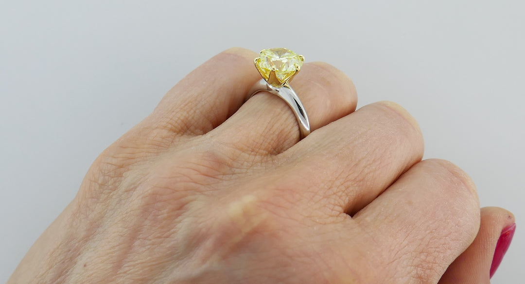 Tiffany & Co. Fancy Intense Yellow Diamond Platinum Ring