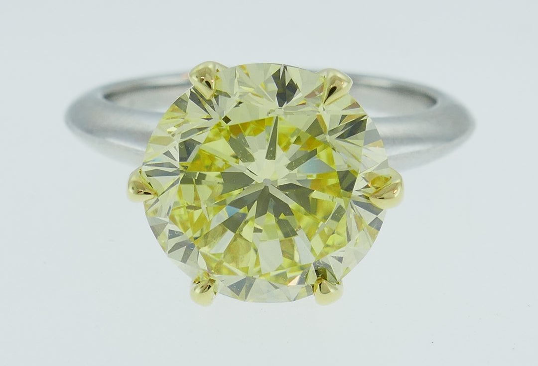 Tiffany & Co. Fancy Intense Yellow Diamond Platinum Ring