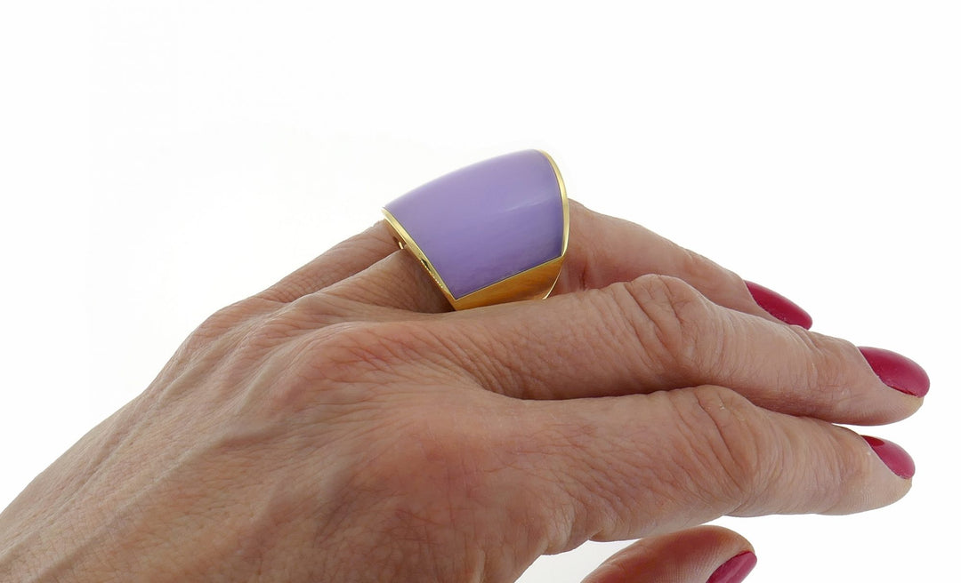 Vhernier Vague Chalcedony Yellow Gold Ring