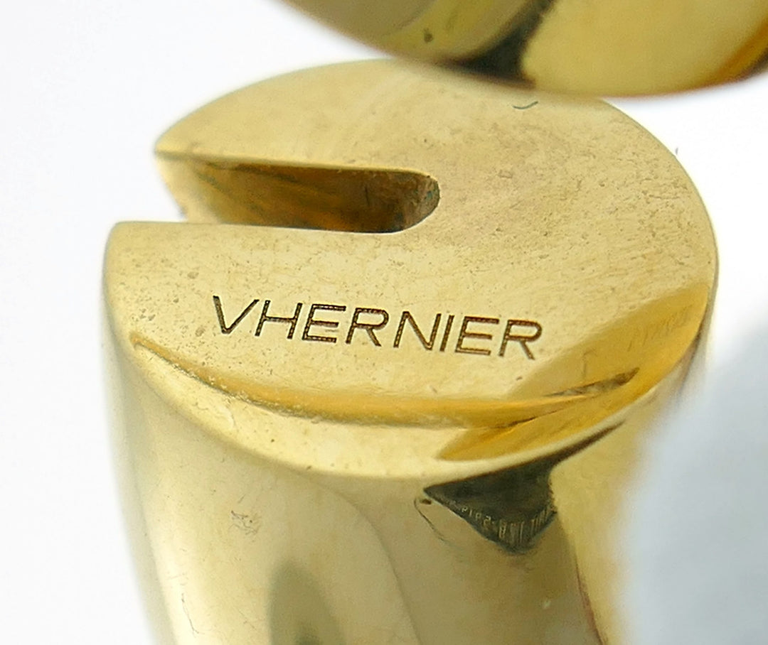 Vhernier Creole Yellow Gold Jet Hoop Earrings