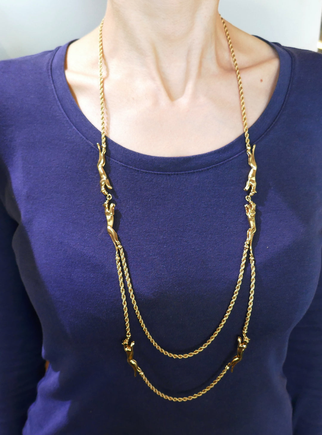 Cartier Yellow Gold Panthere Chain Necklace