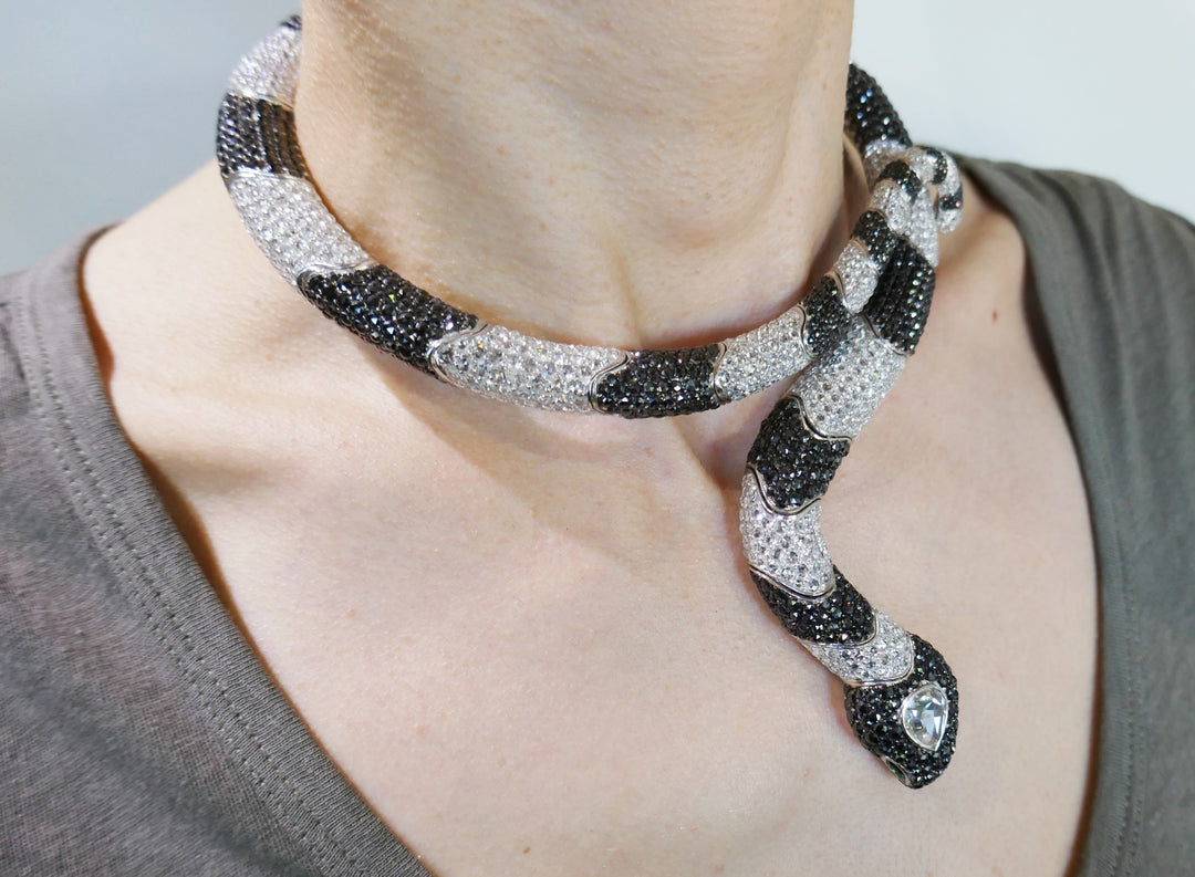 De Grisogono Diamond White Gold Snake Necklace