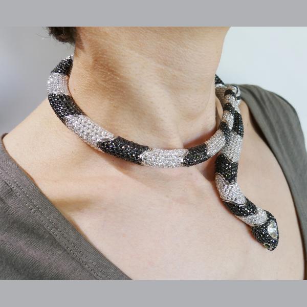 De Grisogono Diamond White Gold Snake Necklace