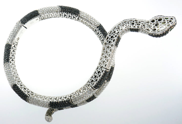 De Grisogono Diamond White Gold Snake Necklace