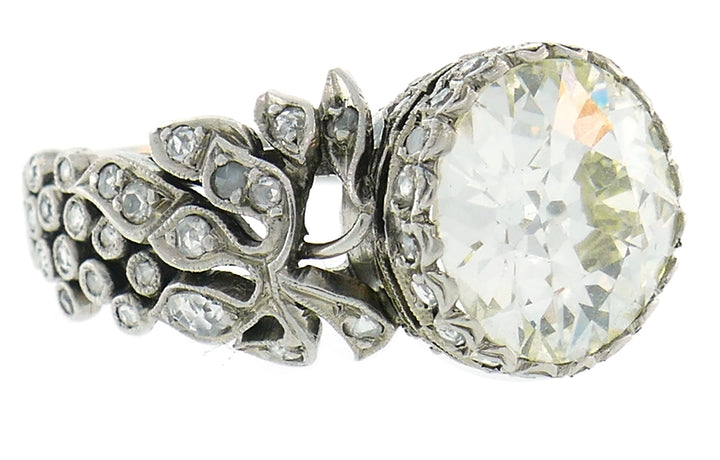 Edwardian Old European Cut Diamond Platinum Ring